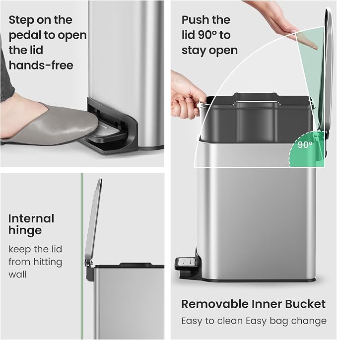 Cesun Small Bathroom Trash Can - Image 5