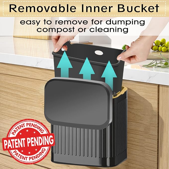 GloDeals Kitchen Trash Can for Counter Top or Under Sink, 1.05 Gallon Stainless - Image 4