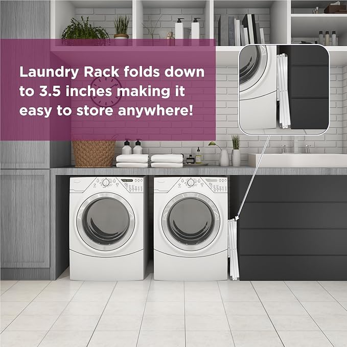 BLACK+DECKER 3 Tier Expandable Collapsing Foldable Laundry Rack - Image 6