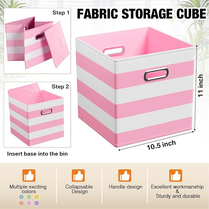 6 Pcs Fabric Storage Cubes Bins - Image 3