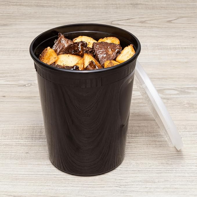 Karat [32oz - 240 ct Black PP Injection Molded Round Deli Containers - Image 3