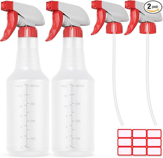 Veco Spray Bottle with Measurements and Adjustable Nozzle, HDPE Plastic Spray by Veco