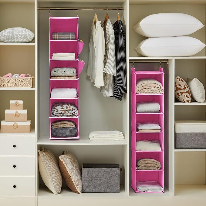 YOUDENOVA Hanging Closet Organizer and Storage, 6-Shelf Closet Hanging Storage - Image 2