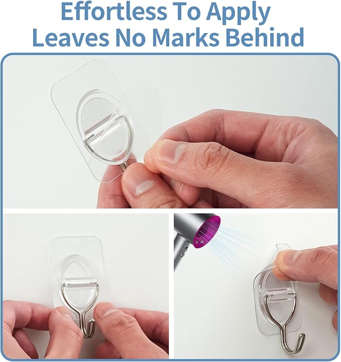 Adhesive Wall Hooks No Damage, Stick On Hooks - Image 5