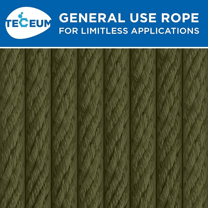 TECEUM Cotton Rope 3/16” – 50 FT – Strong All-Purpose Braided Rope – Natural - Image 9