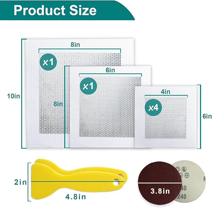 10 Pack Drywall Repair Kit for Large Holes, 4/6/8 Inch Dry Wall Patch Kits for - Image 2