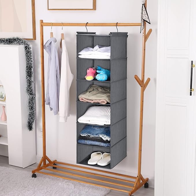 MAX Houser 6 Tier Shelf Hanging Closet Organizer, Closet Hanging Shelf - Image 5
