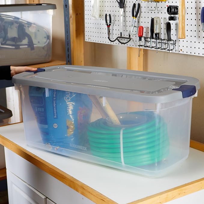 Rubbermaid Roughneck Clear 95 Qt/23.75 Gal Storage Containers, Visible Base - Image 8