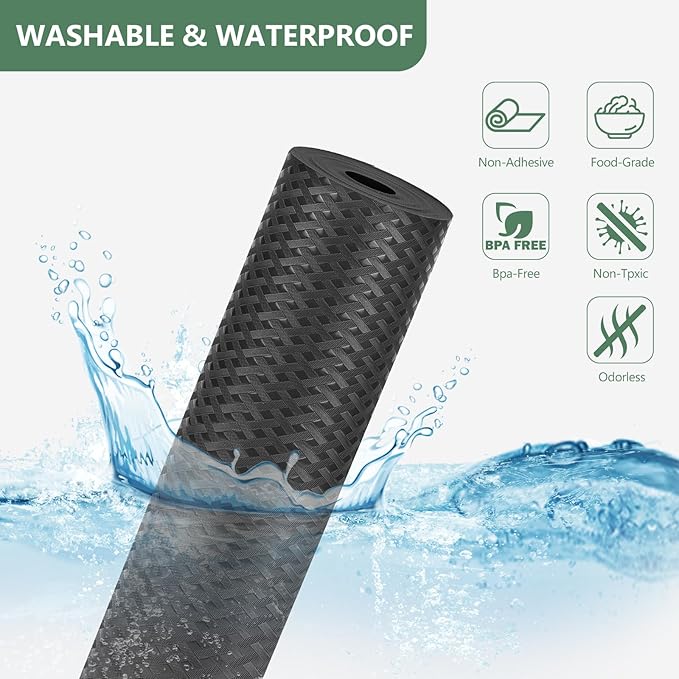 Shelf Liners, Non-Adhesive Drawer Liner, Waterproof & Oil-Proof Kitchen Cabinet - Image 2