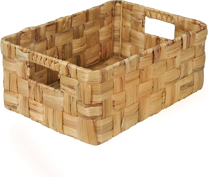 Vatima Jumbo Wicker Storage Basket, Large Hyacinth Organizer, 16.9x12.1x7.1H by VATIMA