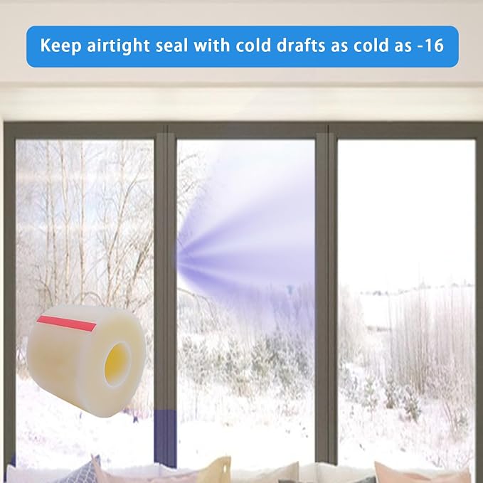 Transparent Window Weather Sealing Tape, Winter Window Seal Kit - Image 7