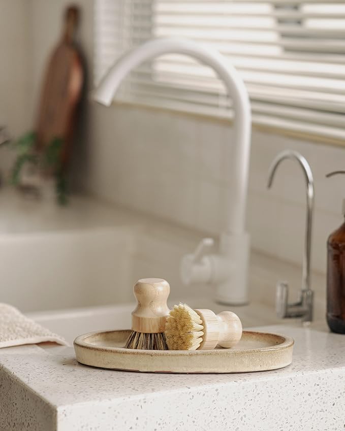 Jungle Culture Kitchen Dish Scrubber Set of 2 • Bamboo Dish Brush - Image 7