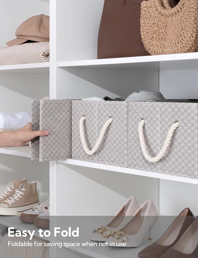 StorageWorks Storage Baskets for Shelves, Foldable Fabric Closet Storage Bins - Image 4