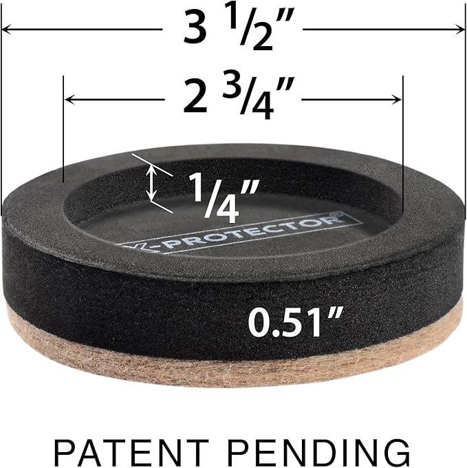 Felt Furniture Sliders for Hardwood Floors X-PROTECTOR 8 PCS 3 ½” - Image 2