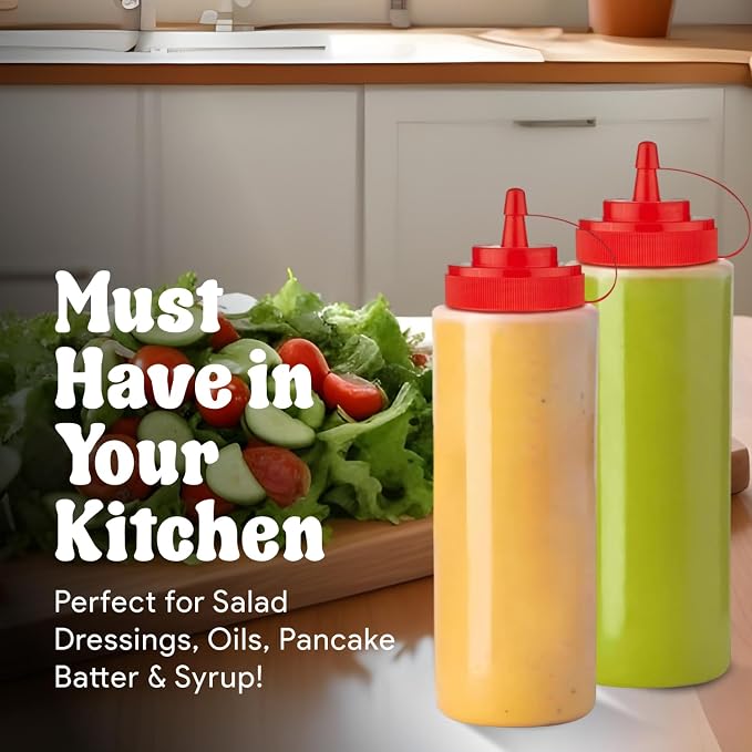 Norcalway 16 oz Condiment Squeeze Bottles - Image 8