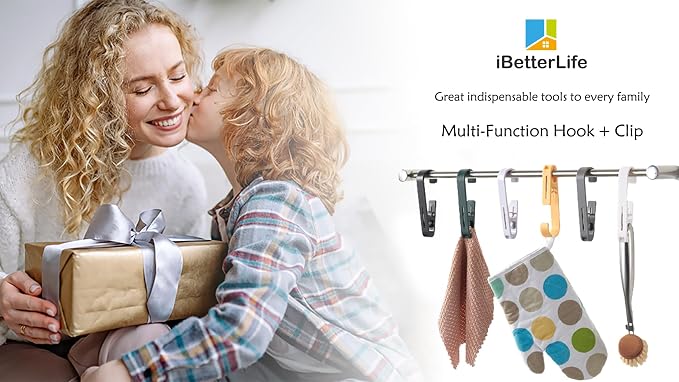 iBetterLife 4Pcs Laundry Hooks Hanging Clips Heavy Duty Outdoor Clothes Pins - Image 2