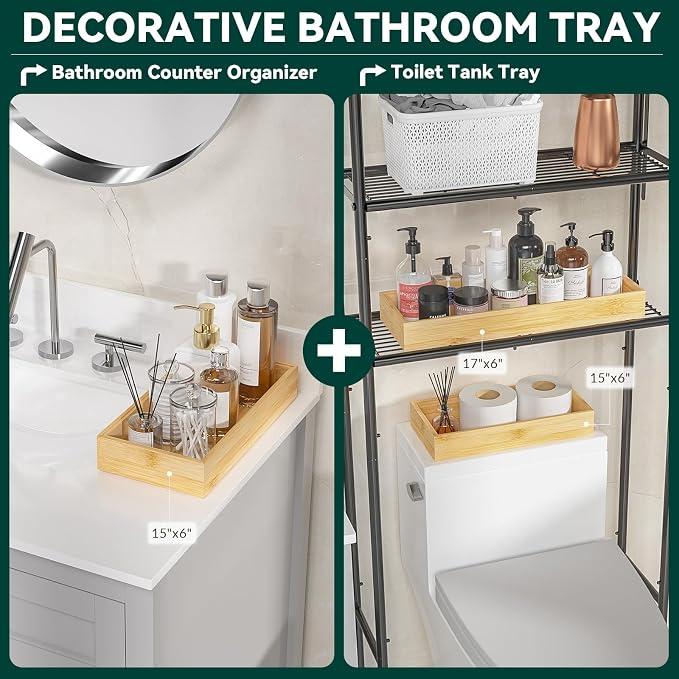 Bamboo Drawer Organizer for Kitchen & Bath, Extra Large Stackable Tray for - Image 3
