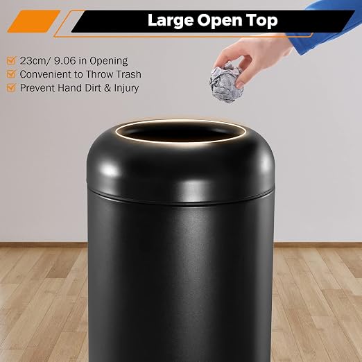 BEAMNOVA Commercial Trash Can 16.5 Gallon Open Top Outdoor Indoor Garbage - Image 4