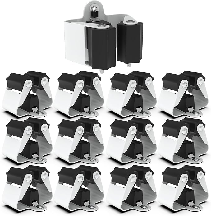 3-H Broom Hanger, Mop Holder Wall Mount 12 Pack, Broom Holder Wall Mount by 3-H