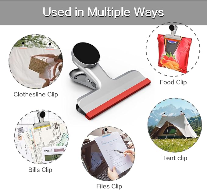 HOUSE AGAIN 8 Pack Stainless Steel Magnetic Chip Bag Clips Covered - Image 6