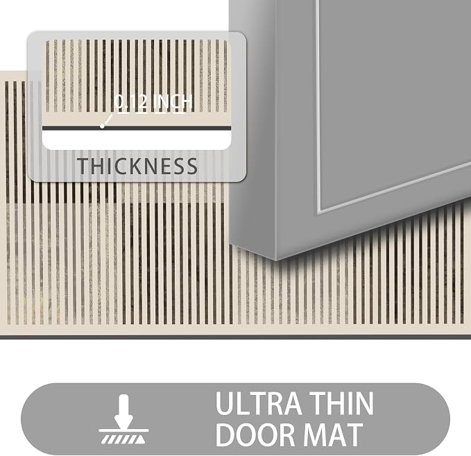 Ultra Thin Door Mat Indoor Entrance, 1/10 in Thin Door Mats - Image 2