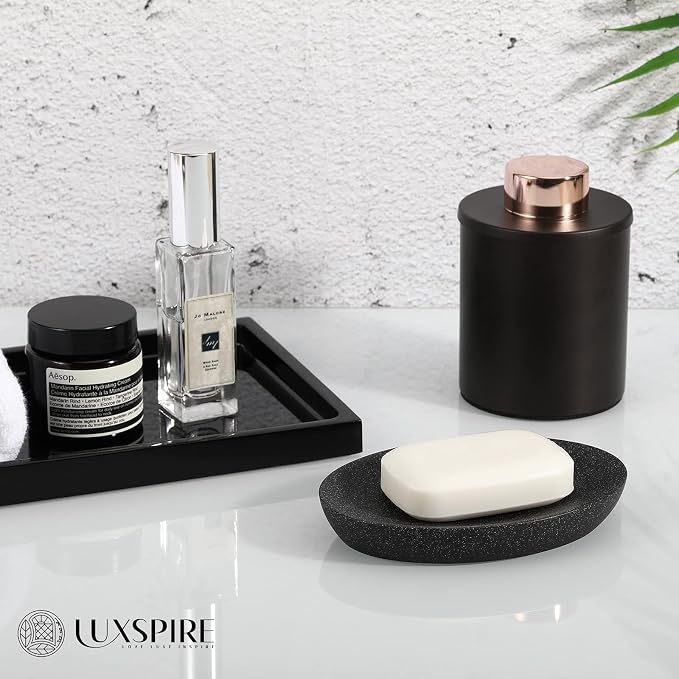 Luxspire Soap Dish, Resin Soap Tray Soap Holder Container Box, Marble Pattern - Image 6