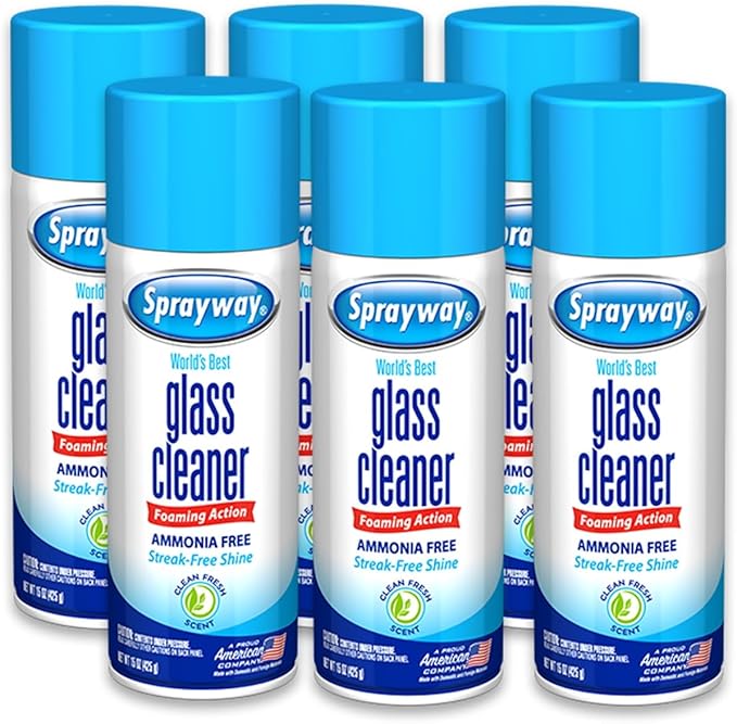 Sprayway Glass Cleaner Foaming Aerosol Spray, Streakless, Fast-Acting | Cleans by Sprayway