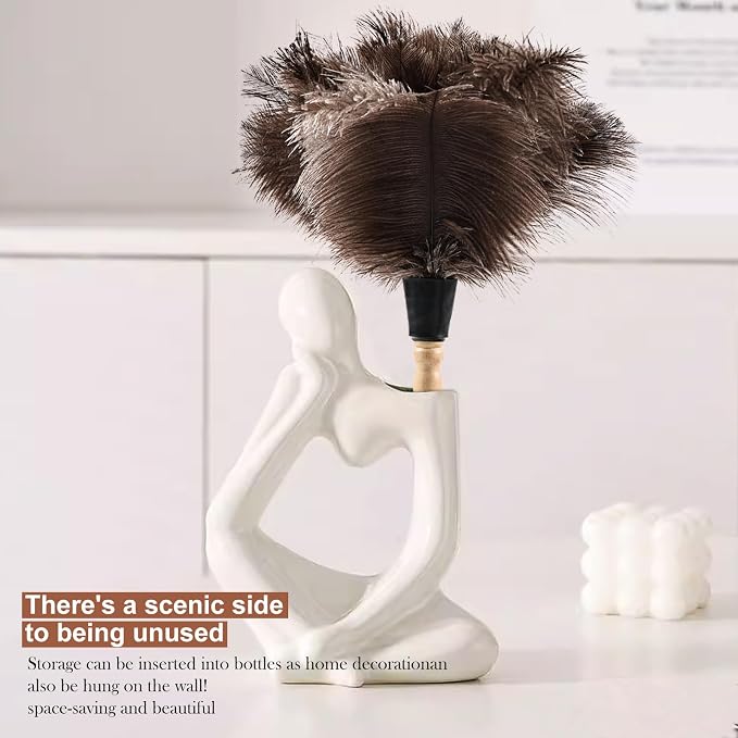 Ostrich Feather Duster 14" Natural Handheld Reusable Feathers Dusters - Image 6