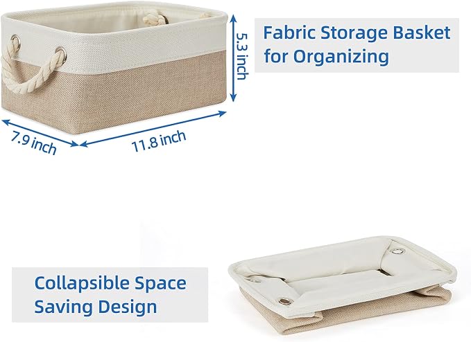 Temary Small Fabric Storage Baskets 6 Pcs Decorative Baskets Bins - Image 7