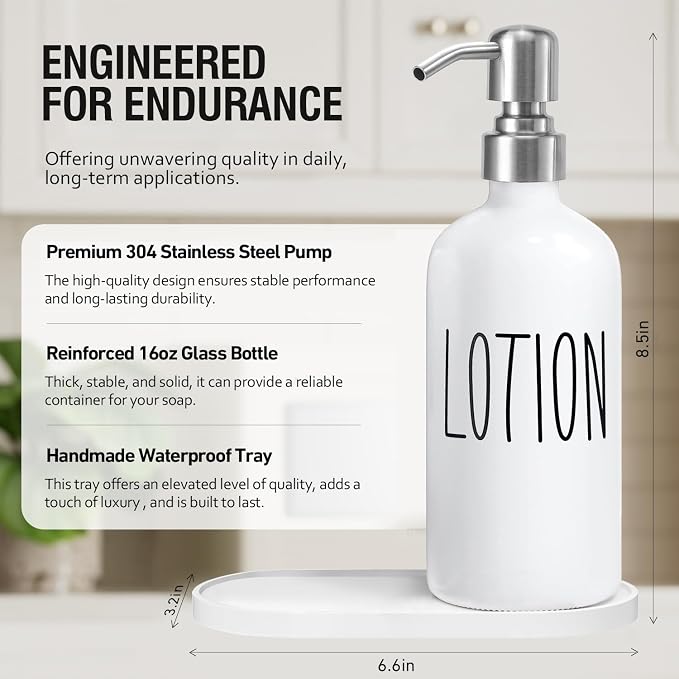 MOMEEMO Hand Soap Dispenser for Bathroom, Soap and Lotion Dispenser Set - Image 2