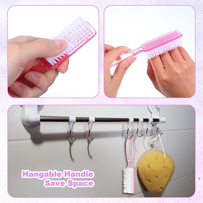 50 Pcs Handle Grip Nail Scrubber Brushes, Manicure Pedicure Cleaning Brushes - Image 5