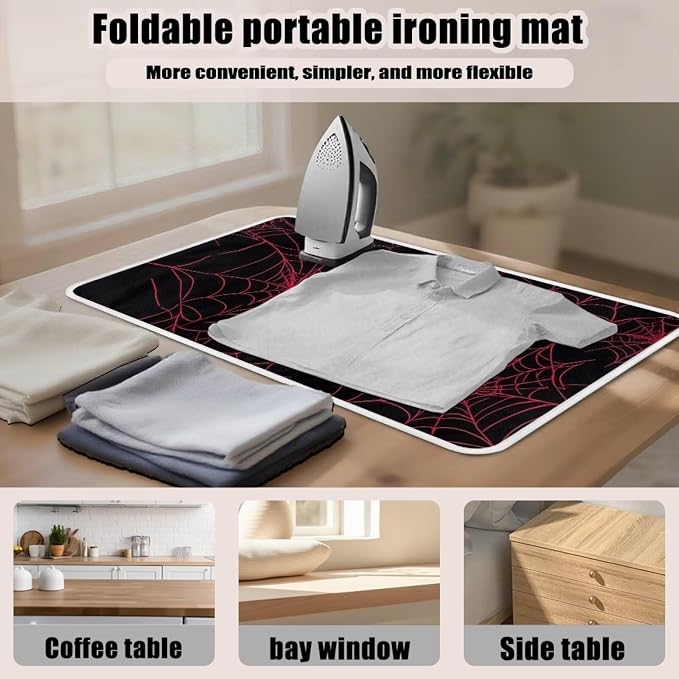 Ironing Mat Red Spider Web Portable Ironing Pad Blanket - Image 6