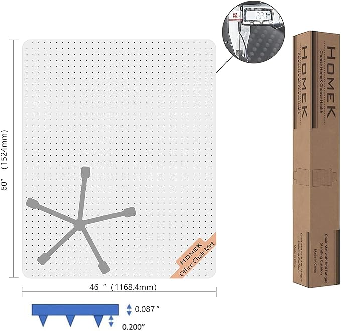 Large Chair Mat for Carpet, Easy Glide Plastic Carpet Floor Protector Mat for - Image 8