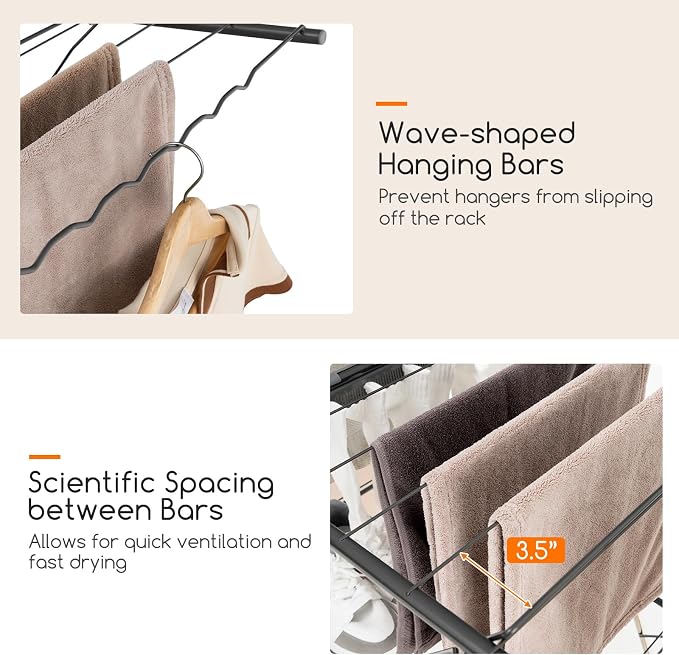 Giantex Clothes Drying Rack, Foldable Laundry Drying Rack - Image 3