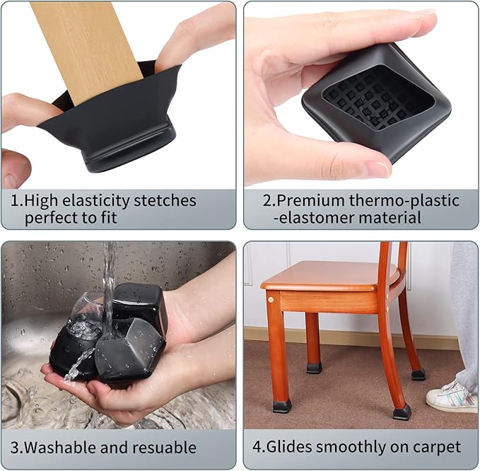 Ezprotekt 24 Pcs Large Chair Leg Sliders - Image 6