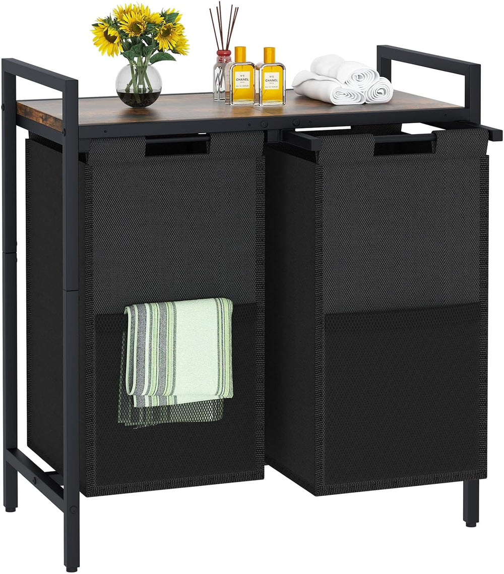 Huhote Laundry Hamper, double Laundry Basket, Laundry Sorter with Top Shelf &...