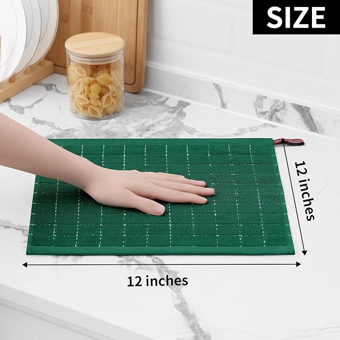 Homaxy 100% Cotton Terry Kitchen Dish Cloths, Ultra Soft and Absorbent Dish - Image 5