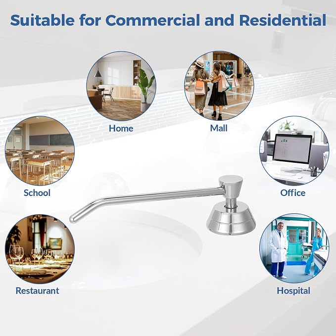 Heavy Duty Brass Countertop Liquid Soap Dispenser, Commercial Grade Top Fill - Image 7