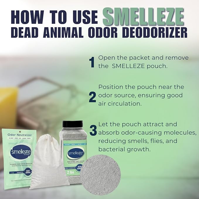 SMELLEZE Ultimate Odor Removal Bundle – 2 lb. Granules + 1 Reusable Pouch | - Image 5