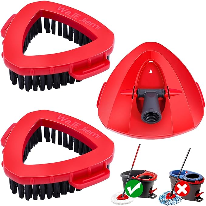 2 Pcs Mop Scrub Brush Head and 1 Mop Base Part Replacement by WaIEJiemiHome