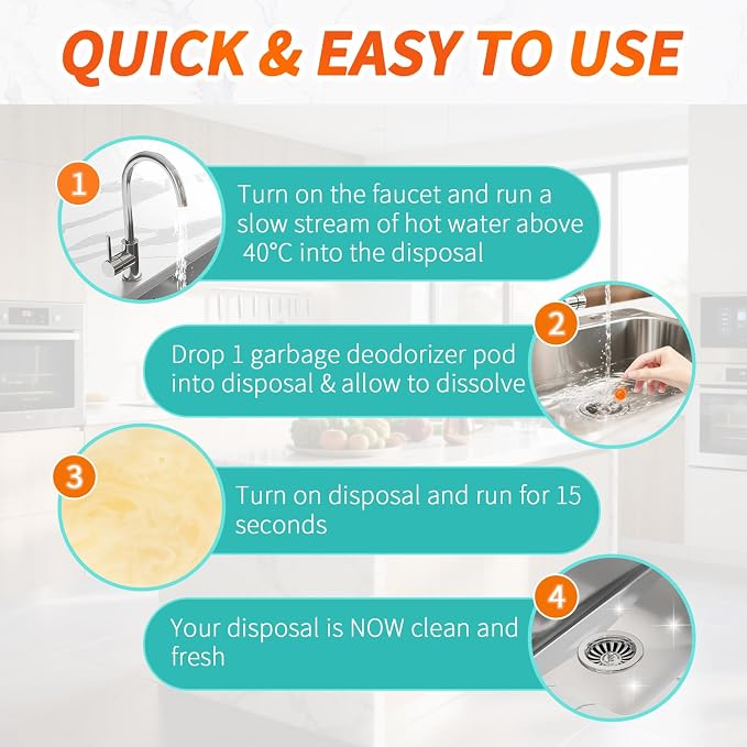 50 Count Garbage Disposal Cleaner and Deodorizer – Sink Odor Eliminator - Image 6