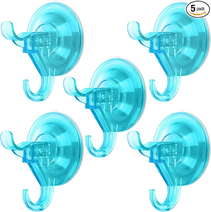 Antimbee Suction Cup Hooks, 5 Pack Shower Wall Suction Cup Hangers, Heavy Duty by Antimbee