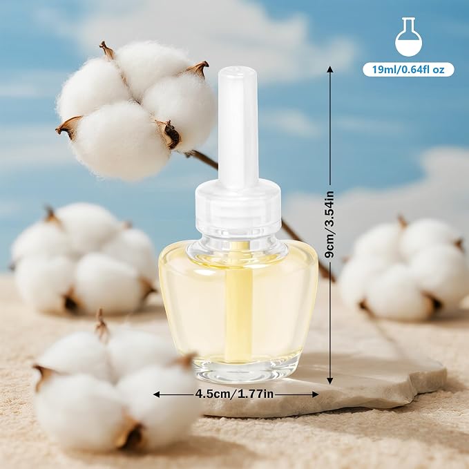 LASENTEUR Plug in Scented Oil Refill, 6 ct, Cotton Scent Long-Lasting Natural - Image 5