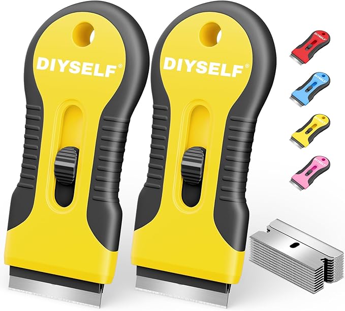DIYSELF 2 Pack Razor Blade Scraper, Includes 10 PCS Additional Razor Blades by DIYSELF