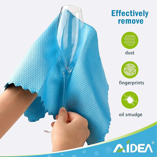 AIDEA Microfiber Glass Cleaning Cloths, Lint Free Quickly Clean Windows - Image 2