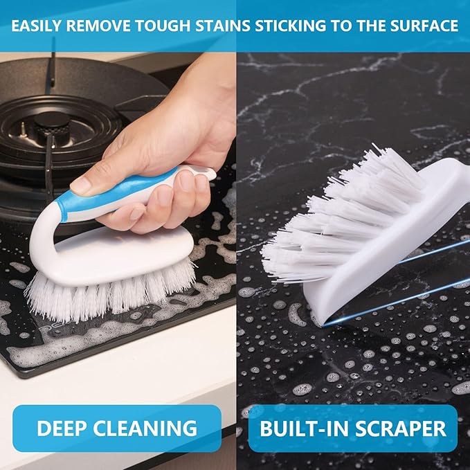 Scrub Brush Set, 4 Pack Deep Cleaning Brush Kit - Image 3