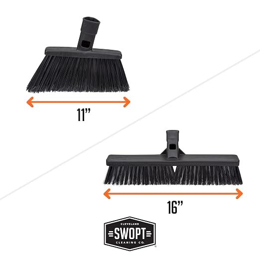 SWOPT Angled Broom Head + Push Broom Head + 17” Steel Dustpan – Multi-Surface - Image 6