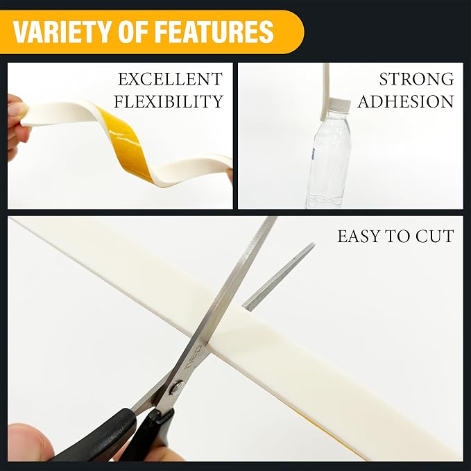 Weather Stripping Foam Tape, 17 Ft Door Seal Strip, EVA Material, High Density - Image 4