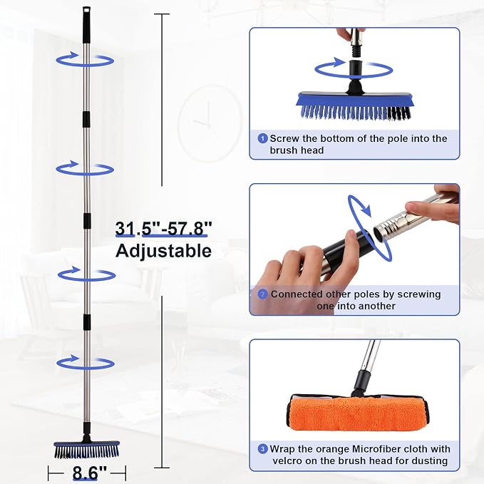 2 in 1 Floor Scrub Brush Grout Brush - Image 3