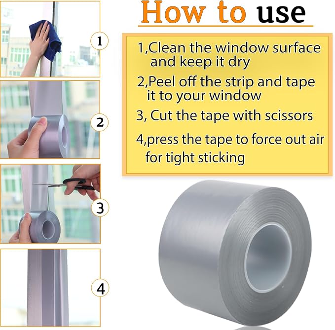 Window Insulation for Winter Weather Sealing Tape 2 Inch x 50 Yards Weather - Image 4